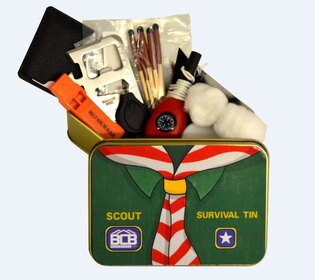Krabička poslednej záchrany BCB® Scout Survival Tin